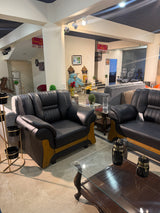5-seated black sofa