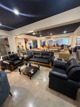 5-seated black sofa