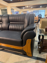 5-seated black sofa