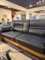 5-seated black sofa