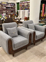 7-seated CNC grey sofa