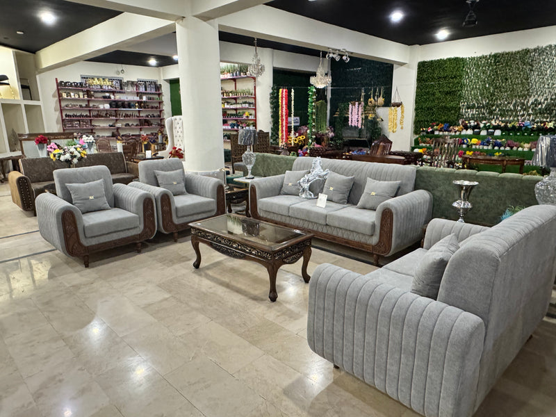 7-seated CNC grey sofa