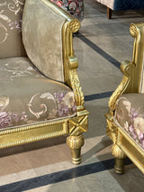6-seated golden sofa