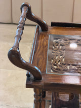 Luxury Wooden Tea Trolley with Glass Shelves & Wheels