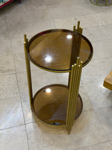 Gold Round 2-Tier Side Table
