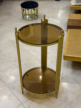 Gold Round 2-Tier Side Table