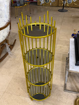 Modern Gold 4-Tier Round Glass Corner Display Rack / Organizer