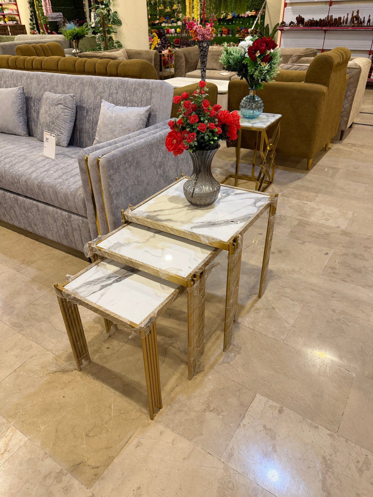 Modern Gold Nesting Side Tables