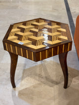 Traditional Wooden Inlay Side Table