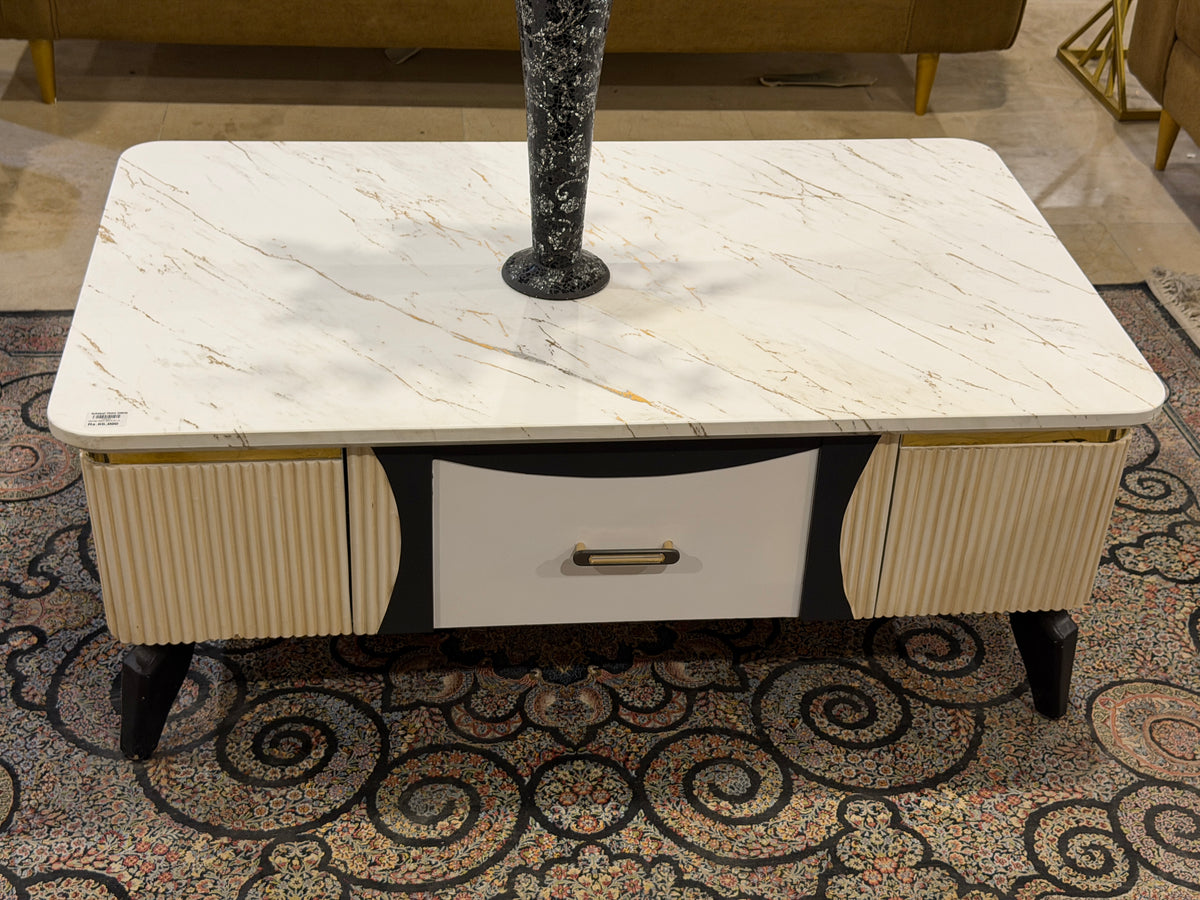 Modern UV Sheet Marble-Top  Center Table