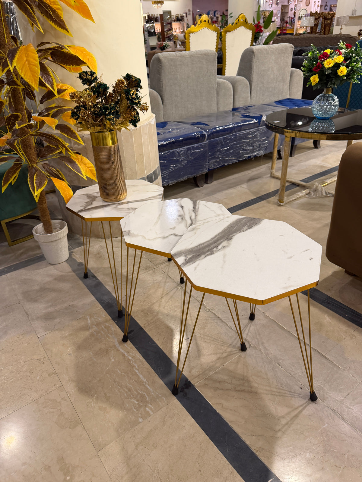 Modern Hexagonal Nesting Side Tables (Set of 3)