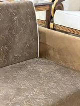 Brown sofa cumbed
