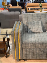 Gray sofa cumbed
