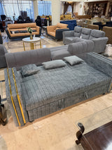 Gray sofa cumbed