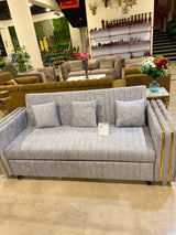 Gray sofa cumbed