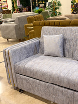 Gray sofa cumbed