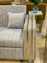 Gray sofa cumbed