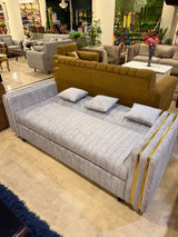 Gray sofa cumbed