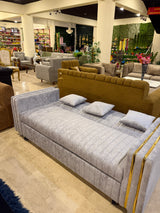 Gray sofa cumbed