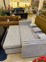 Gray sofa cumbed