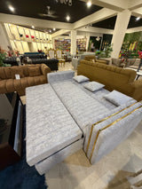 Gray sofa cumbed